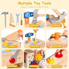 Tonze Kids Tool Set With Apron  39 Pcs Wooden Toddler Tool Bench Box Montesso   