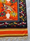 Vintage Handmade Mexican Pictorial Multicolor Kilim Rug Carpet 193x123cm