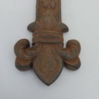 Vintage Rustic Heavy Cast Iron Wall Cross 12  X 9 5  Fleur-de-lis Gothic
