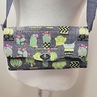 Kjm Designs Crossbody Purse With Cactus Print One Outside Pocket W zipper
