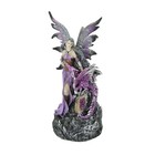 Amethyst Purple Fairy And Dragon Led Lighted Geode Statue