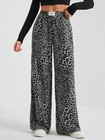 Full Size Leopard Print Wide Leg Pants Plus Size
