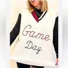 Charming Charlie Game Day V-neck Sweater Vest