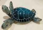 Blue Ceramic Sea Turtle Figurine 7  X 7  Detailed Excellent Quality