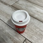 Starbucks 2013 Reusable Red Hot Cup Tumbler Grande 16 Oz Plastic Coffee Euc