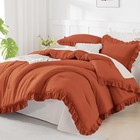 California King Comforter Set Burnt Orange  104x96inch   3 Pieces Cal King 