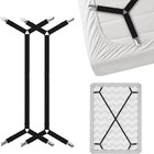 4bed Sheet Fasteners Adjustable Elastic Suspenders Straps Mattress Covers Clips