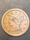 1851 Braided Hair Liberty Head Large Cent Penny  Vf Details Free Shipping