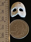 Vtg  1980s Phantom Of The Opera Mask Lapel Pin White Enamel Silver Tone Signed