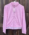 New Juicy Couture Velour Tracksuit Jacket Bubble Pink Women s Size X-large