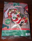 New Bucilla Santa Is Here Felt Stocking Applique Kit 18  W led Lights    86893