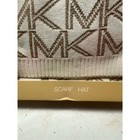 Michael Kors Women s   metallic Logo Muffler Scarf And Knit Beanie Set Cream gold
