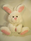 Vintage Fisher Price Puffalump Bunny Rabbit Plush 12  White 1992 Pink Rose