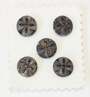 11 Pretty Silvered Black Glass Antique Buttons