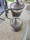 Victorian Antique Silverplate Glass Pitcher Ornate Design 1850-1899