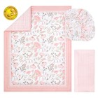 Whimsical Pink Floral  3-piece Girl Baby Crib Bedding Set By The Peanutshell