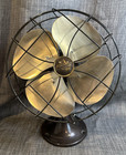 Vintage Emerson Electric Oscillating Fan   Brass Blades Model 6250-k2   10 