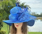 Kentucky Derby Hat Church Tea Party Hat With Wide Brim