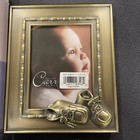 Nos Vintage Carr Burnes Of Boston 3 X4  Bronze Baby Shoes Picture Frame K10