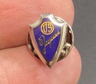 Vintage Us Jaycees Lapel Pin Silver Tone Blue Enamel Shield