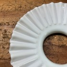 Antique 19th C  Victorian White Milk Glass Ruffled Pattern Petticoat Lamp Shade