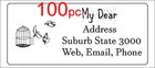 100 Personalised Return Address Label Adhesive Mailing Sticker 56x25mm Birdcage