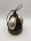 Victorian Desk Bell Antique 19th Century Ornate Brass Mother Of Pearl Alabaster