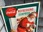1950s Original Coca-cola Santa Claus Christmas Coke Store Display Soda Sign