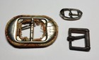 Lot Of 3 Antique Vintage Metal Buckles Various Sizes For Costumes Belts