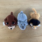 Mini Pound Puppies Vtg Galoob 1990 s Stuffed Plush Zoo Lot Of 3 Lion Bear Rhino