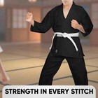 Premium Karate Uniform Set Black Cotton Polyester Martial Arts Training Suit