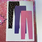 Vigoss Girls 3-pack Comfy Leggings  blue  pink black Unicorn  Size S-7 8  Nwt