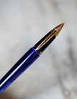 Waterman Edson Blue Resin Fountain Pen   Gold - 18 Carat Solid Gold Nib