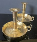Vintage 5  Brass Taper Chamberstick Candle Holder Adjustable Push-up Set Two 