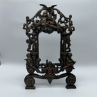 Antique French Solid Cast Bronze Cherub Picture Frame Numbered On Back