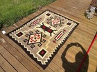 Large Nice  Antique Navajo Storm Pattern Rug 1930 s Era  72   By 56   Vintage