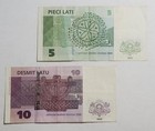 5 And 10 Lati 2000 2001 Latvia 2 Banknote Lot  Vf