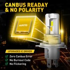 2x H4 Led Headlight 110w Dual Color Fog Light Bulb White yellow 3000k 6000k Lamp