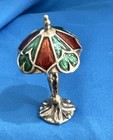 Antique Miniature 800 Silver Lamp Enamel Colorful Lamp 15 2 Grams