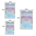 100-1000pcs Holographic Mylar Foil Bags Smell Proof Resealable Zip Seal Pouches