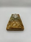 Vintage Carved Onyx Marble Stone Ashtray Natural Stone Tobacco Decor With Turtle