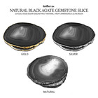 Black Agate Slice Coaster  Natural Gemstone Coaster Crystal Drinkware Gemmartusa