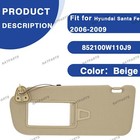 2006-2009 Hyundai Santa Fe Driver Left Side Sun Visor W  Light 852100w110j9