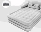 Inflatable High Raised Double King Size Air Bed Mattress W pump Pillow Set