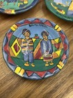 Vintage Handpainted South Africa Petro Plates Set Of 3 Colorful 4 5  Signed Art