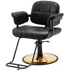 Black Gold Wide Heavy Duty Hydraulic Barber Chair 360   Stylist Salon Spa Beauty