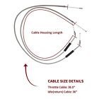 36 5  Steel Braided Throttle Cable Set For Harley Dyna Low Rider Fxdl 1996-2006