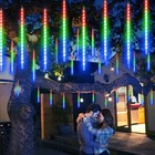 144 Led Solar Lights Meteor Shower Rain Tree String Light Garden Party Outdoor