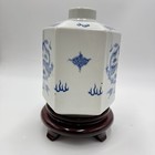 18th-c Chinese Qianlong Imperial Mark Porcelain Hexagonal White Blue Dragon Vase
