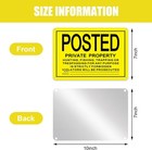 8pcs No Trespassing Signs 10x7     Private Property Metal Aluminum Yellow